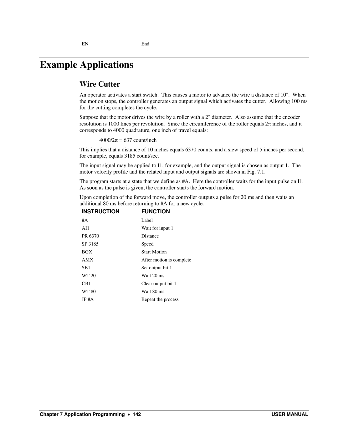 Galil DMC-13X8 user manual Example Applications, Wire Cutter, Jp #A 