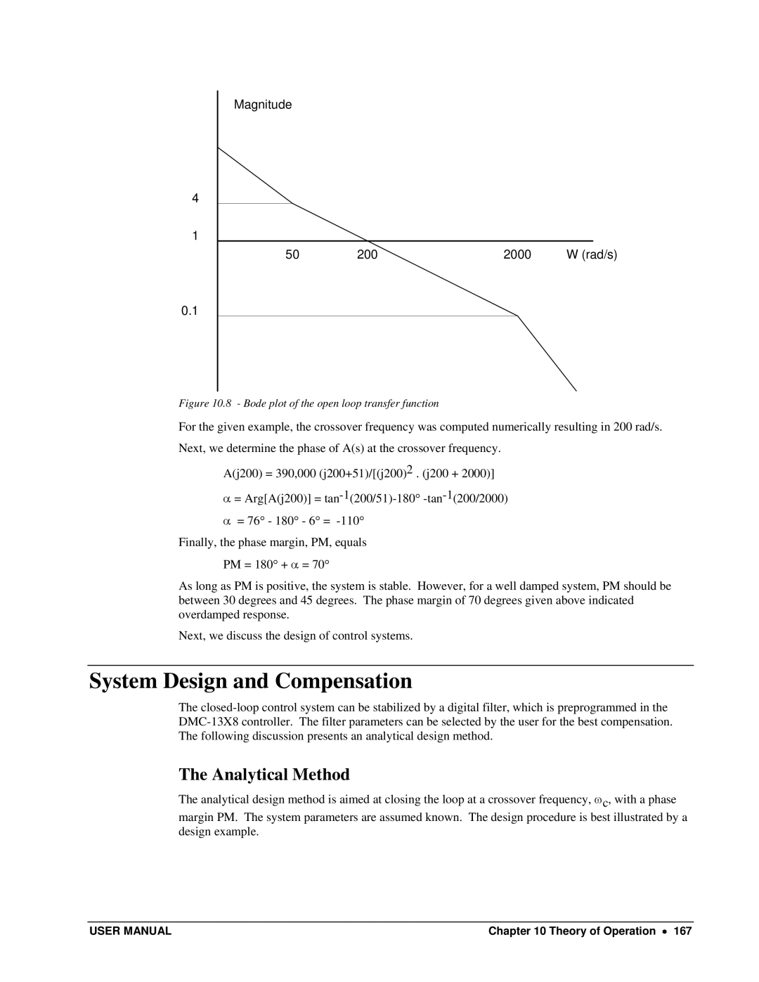 Galil DMC-13X8 user manual System Design and Compensation, Analytical Method 