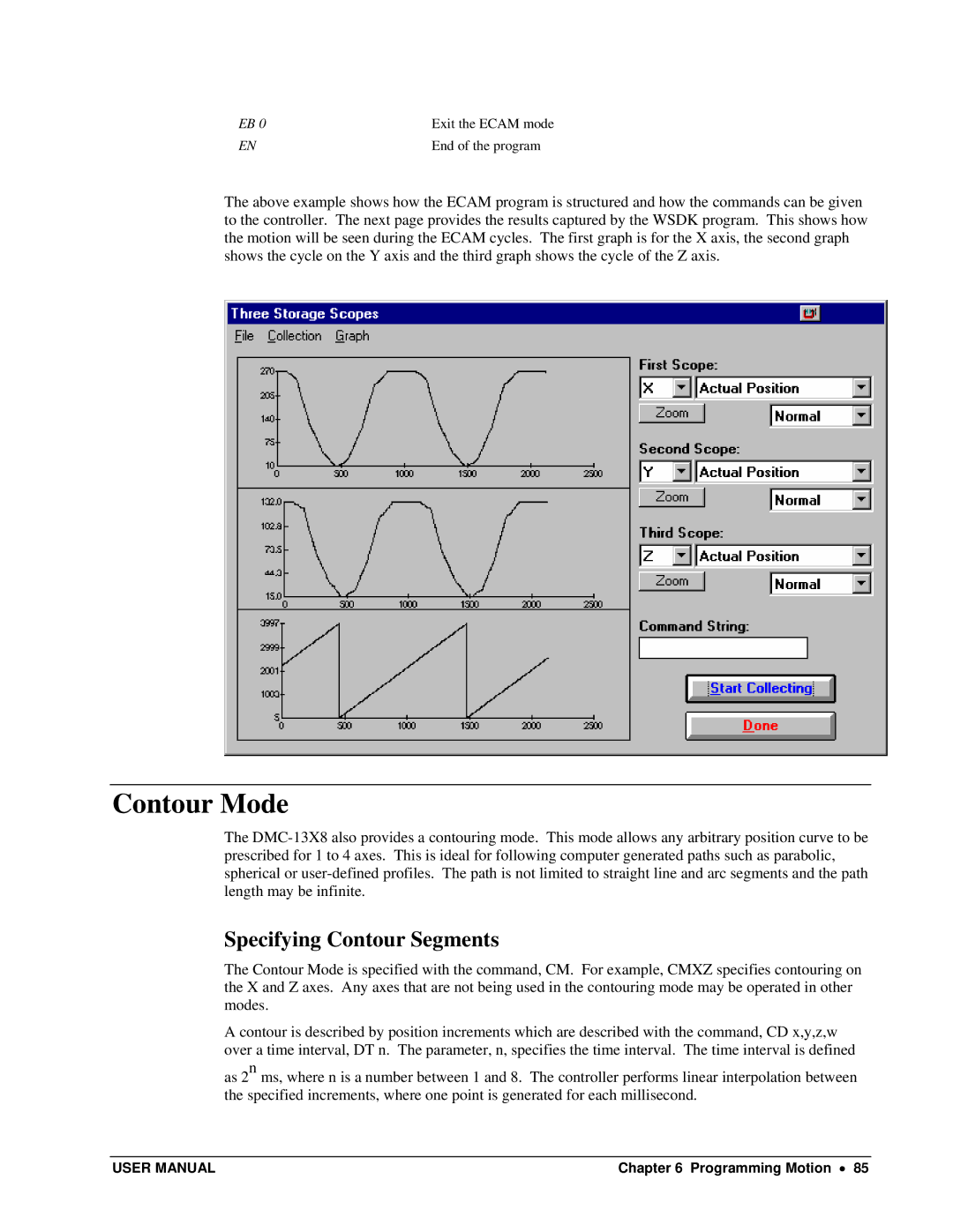 Galil DMC-13X8 user manual Contour Mode, Specifying Contour Segments 