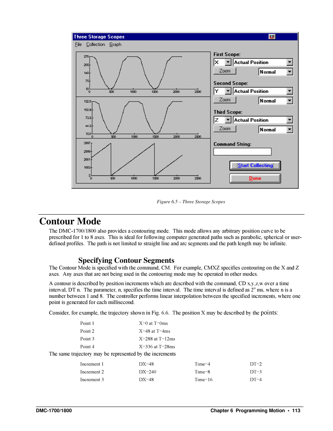 Galil DMC-1700, DMC-1800 user manual Contour Mode, Specifying Contour Segments 