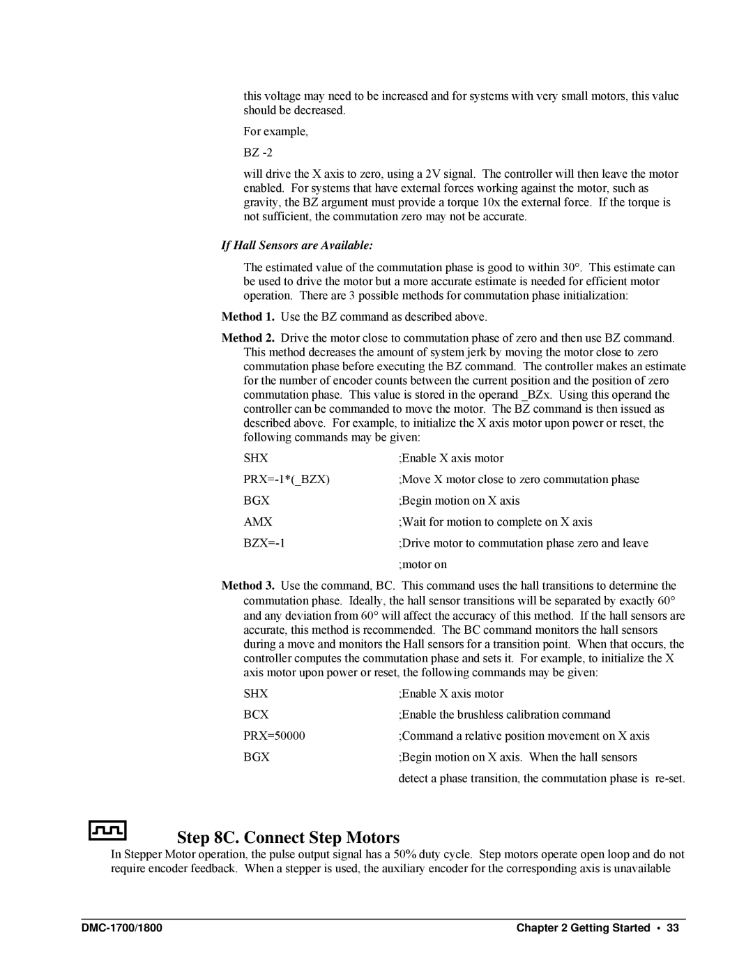 Galil DMC-1700, DMC-1800 user manual Connect Step Motors, Amx 