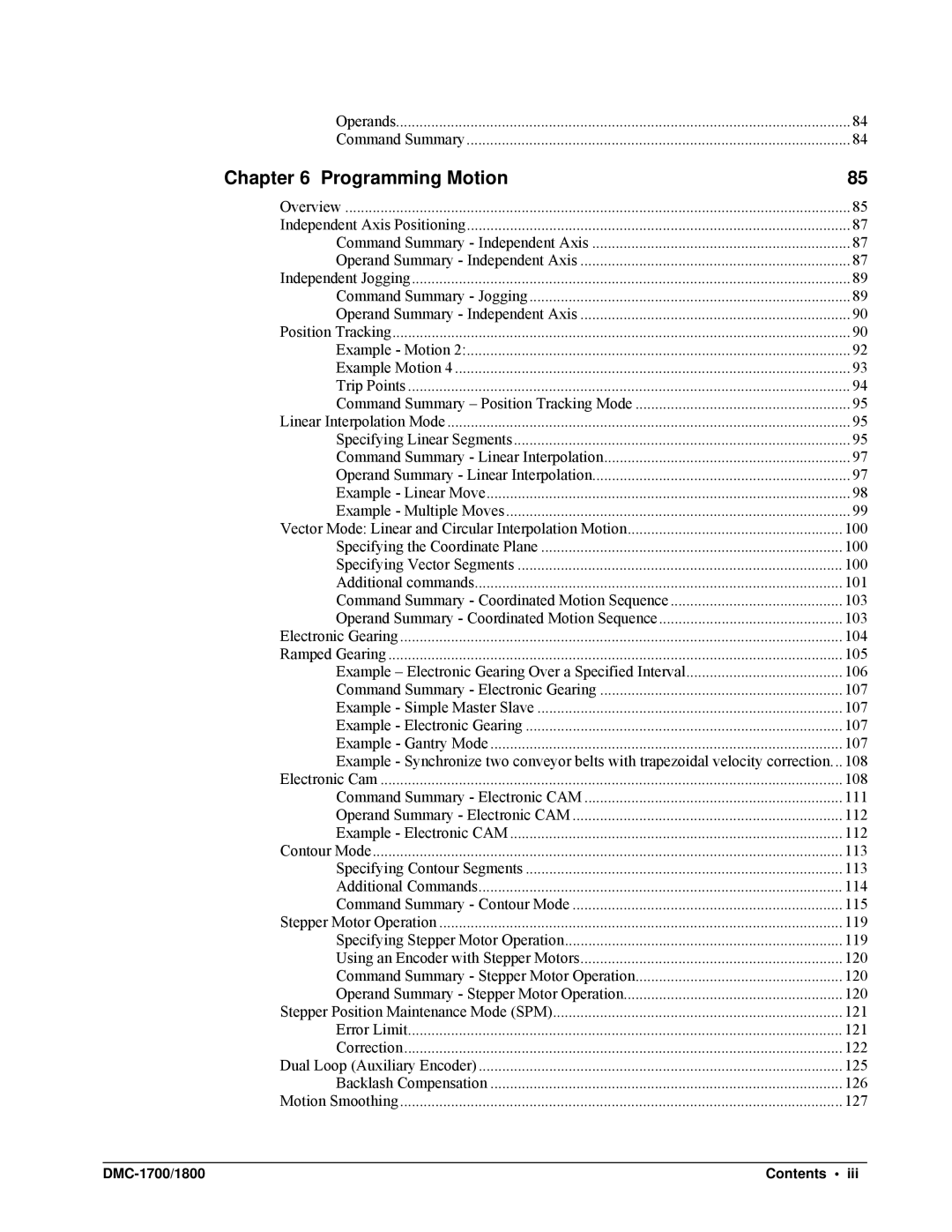 Galil DMC-1700, DMC-1800 user manual Programming Motion 