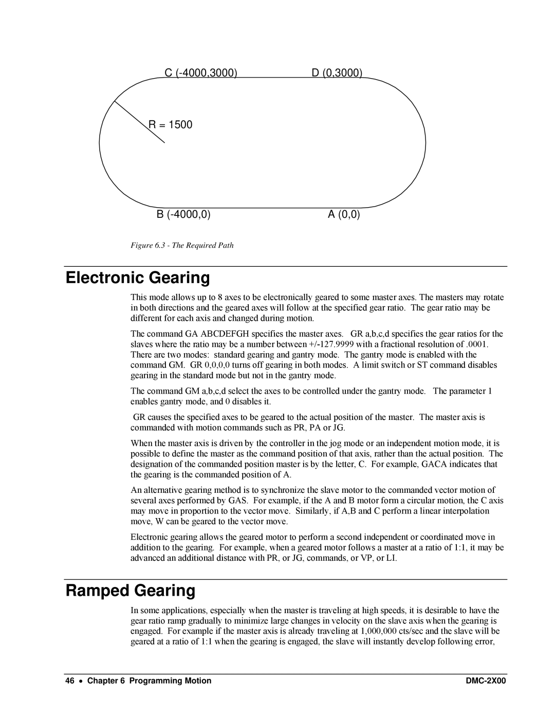 Galil DMC-2X00 user manual Electronic Gearing, Ramped Gearing 