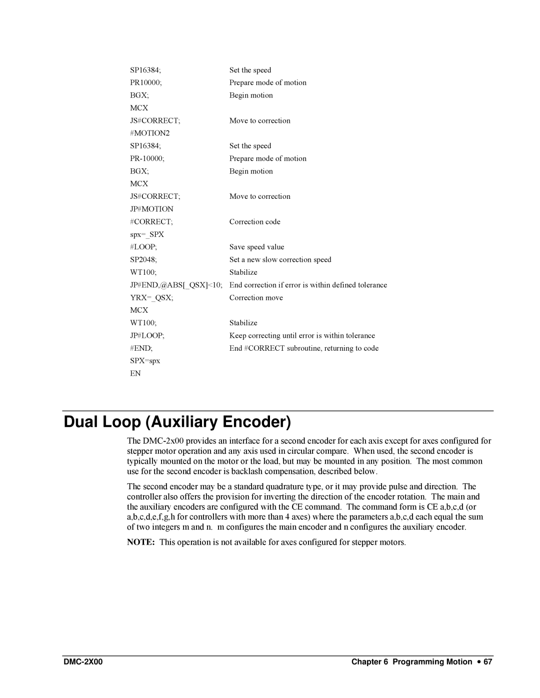 Galil DMC-2X00 user manual Dual Loop Auxiliary Encoder 