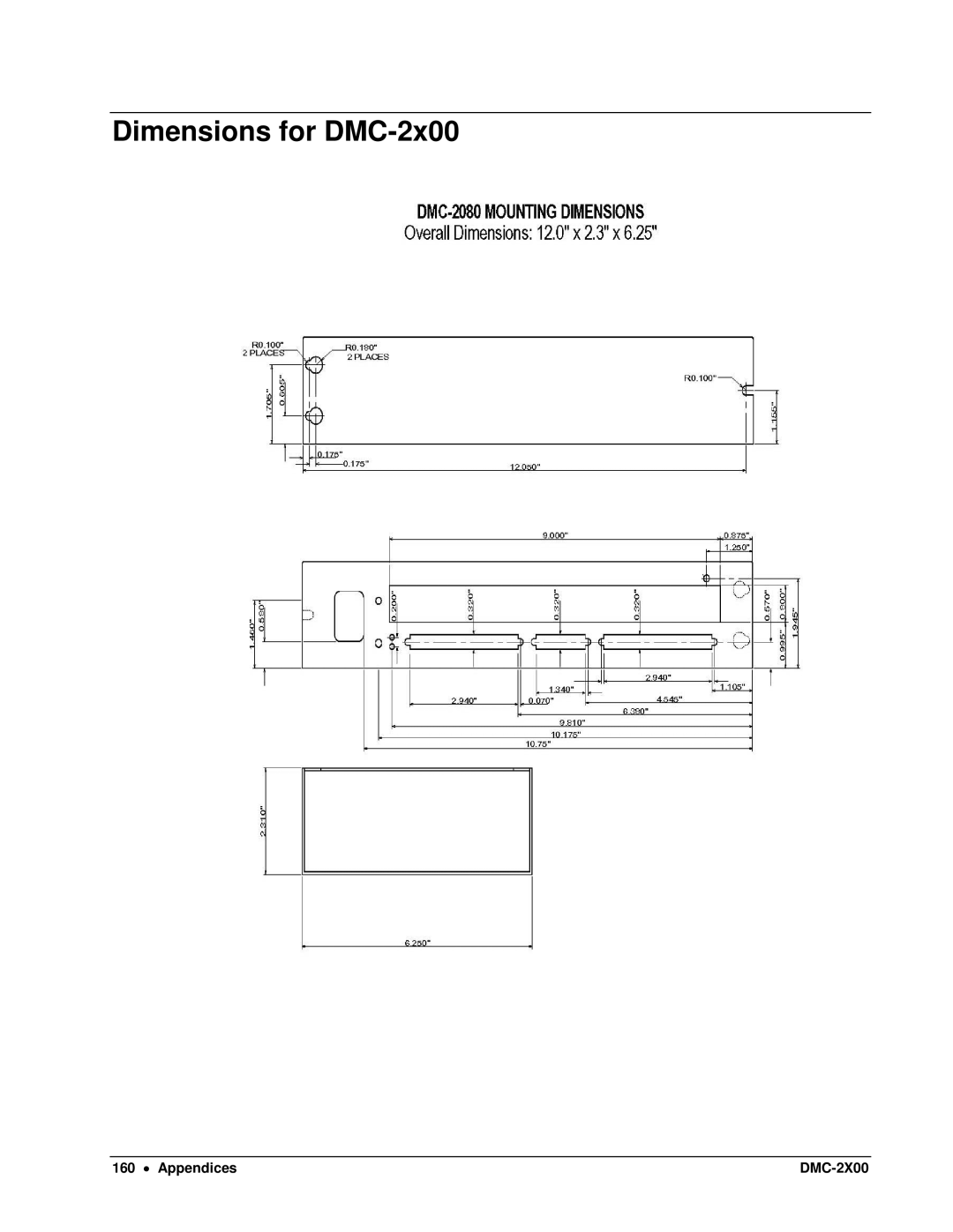 Galil DMC-2X00 user manual Dimensions for DMC-2x00 