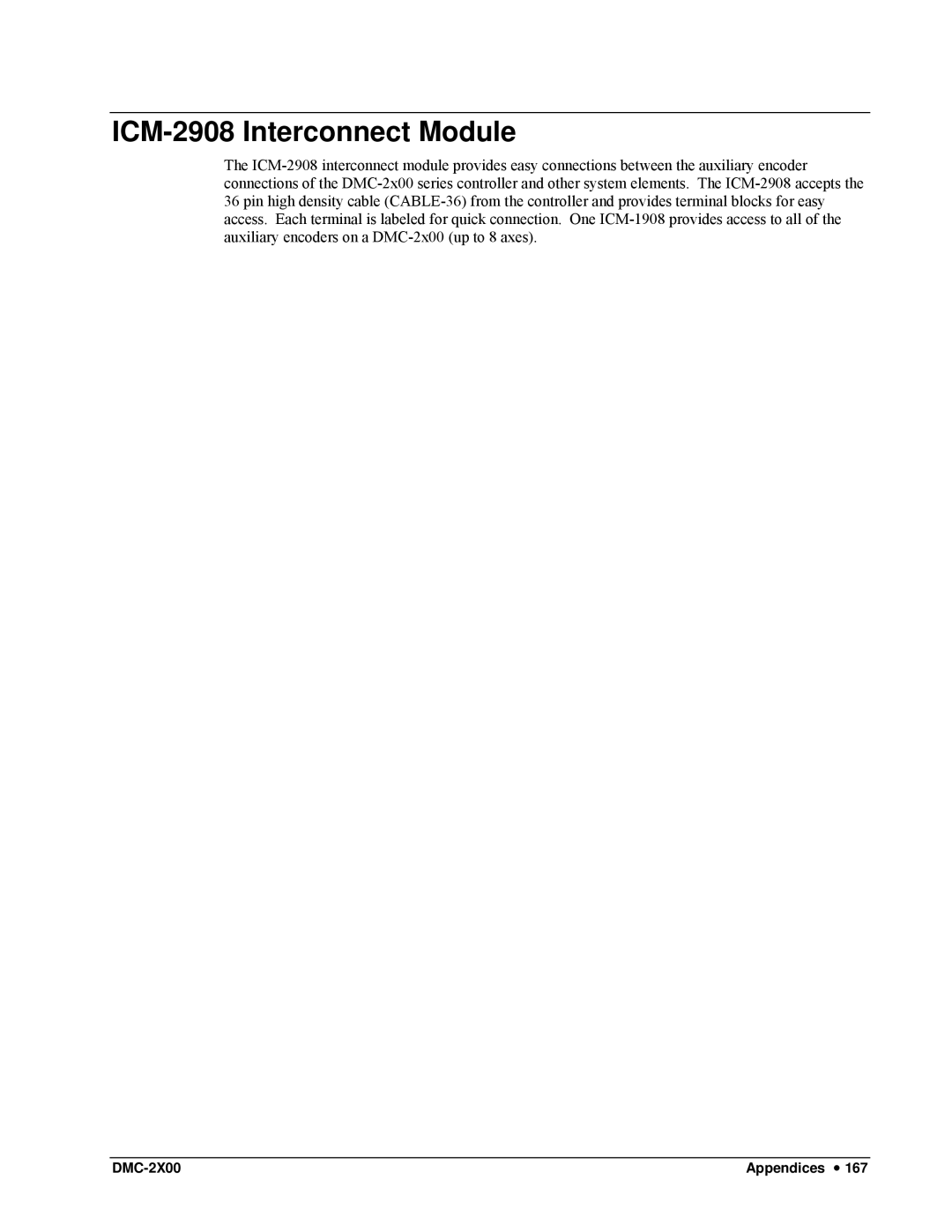 Galil DMC-2X00 user manual ICM-2908 Interconnect Module 