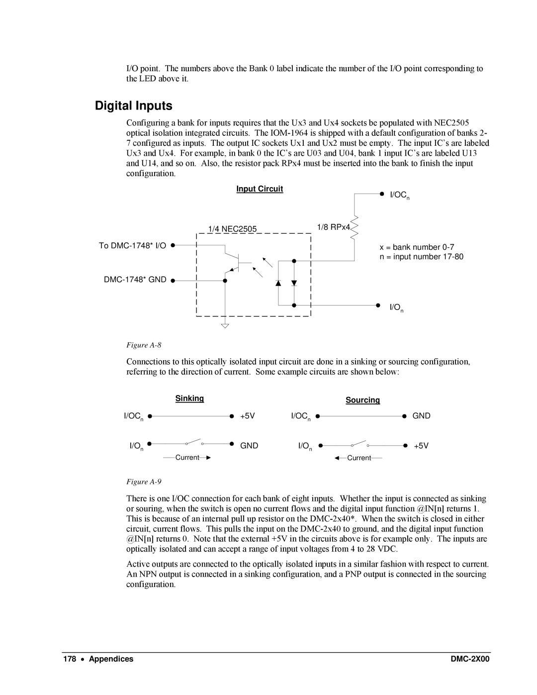 Galil DMC-2X00 user manual Input Circuit 