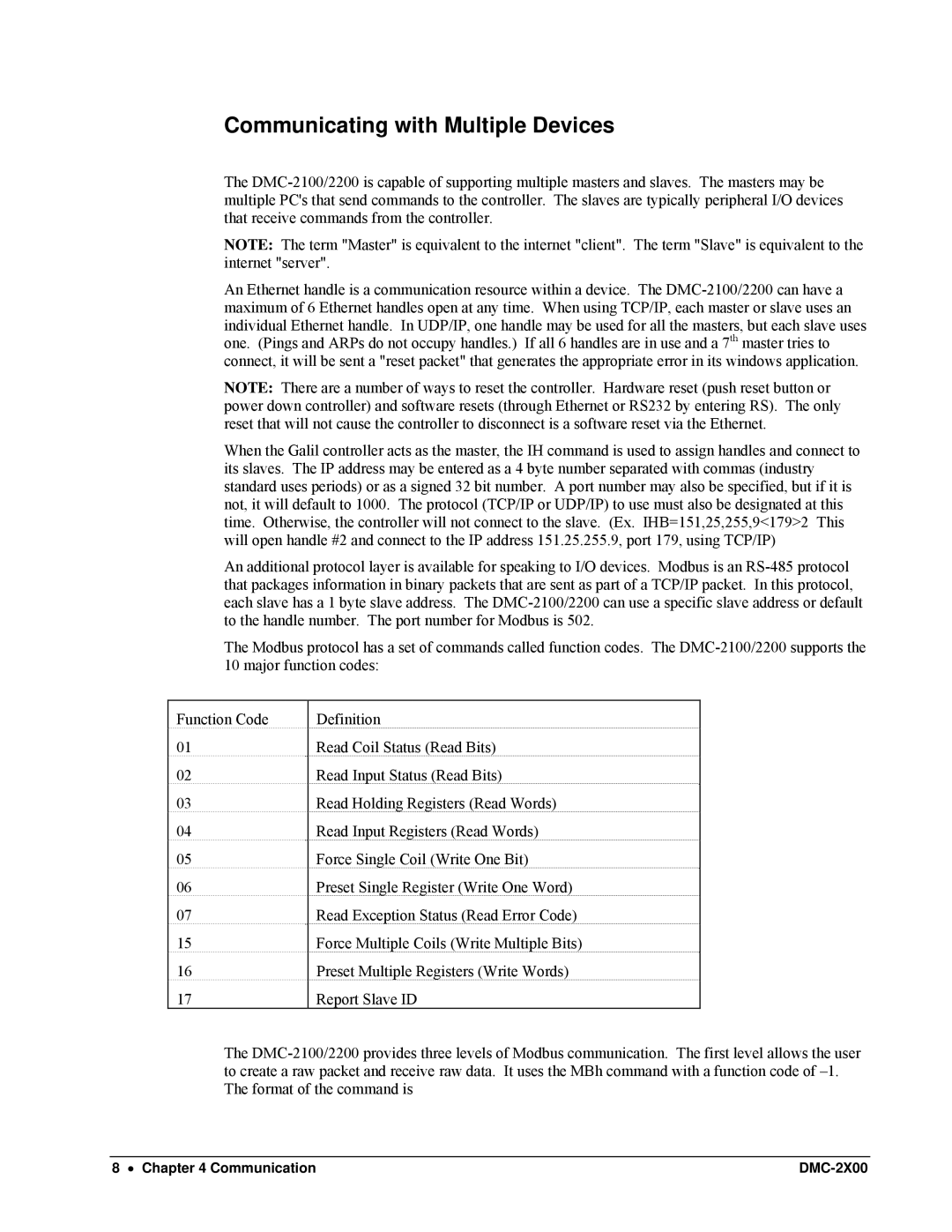 Galil DMC-2X00 user manual Communicating with Multiple Devices 