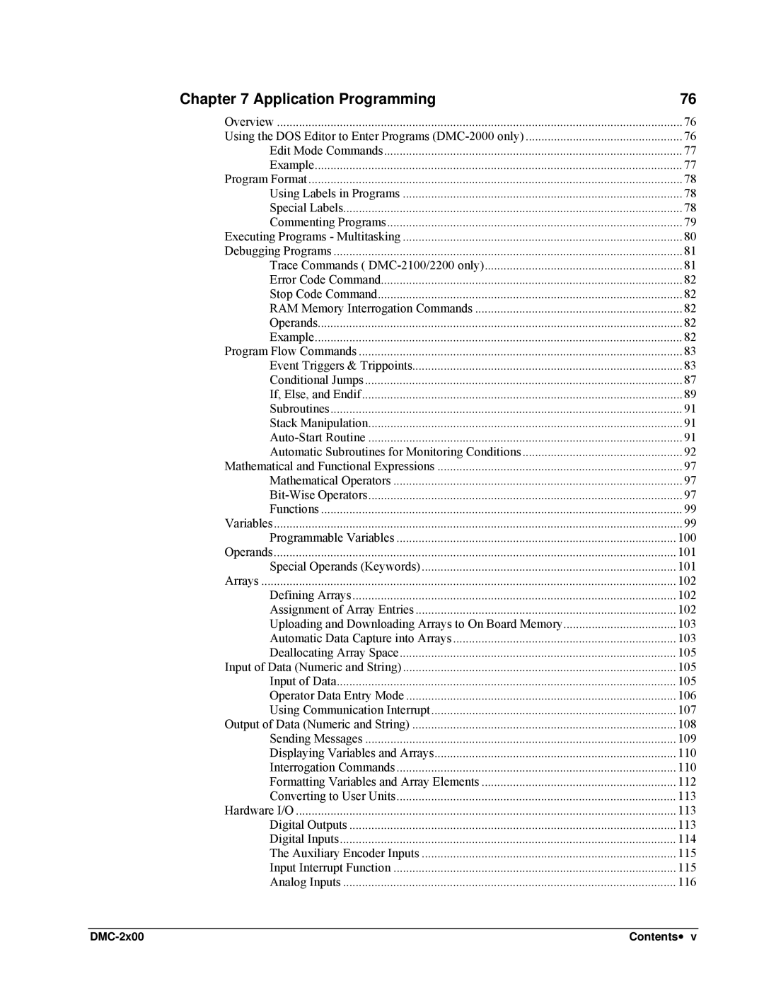 Galil DMC-2X00 user manual Application Programming 