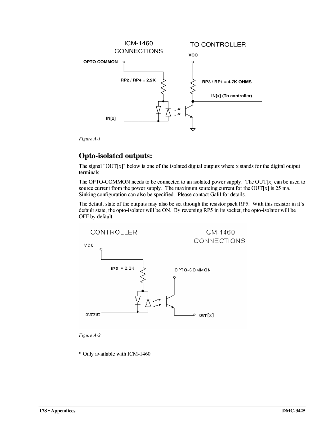 Galil DMC-3425 user manual Opto-isolated outputs, Figure A-1 