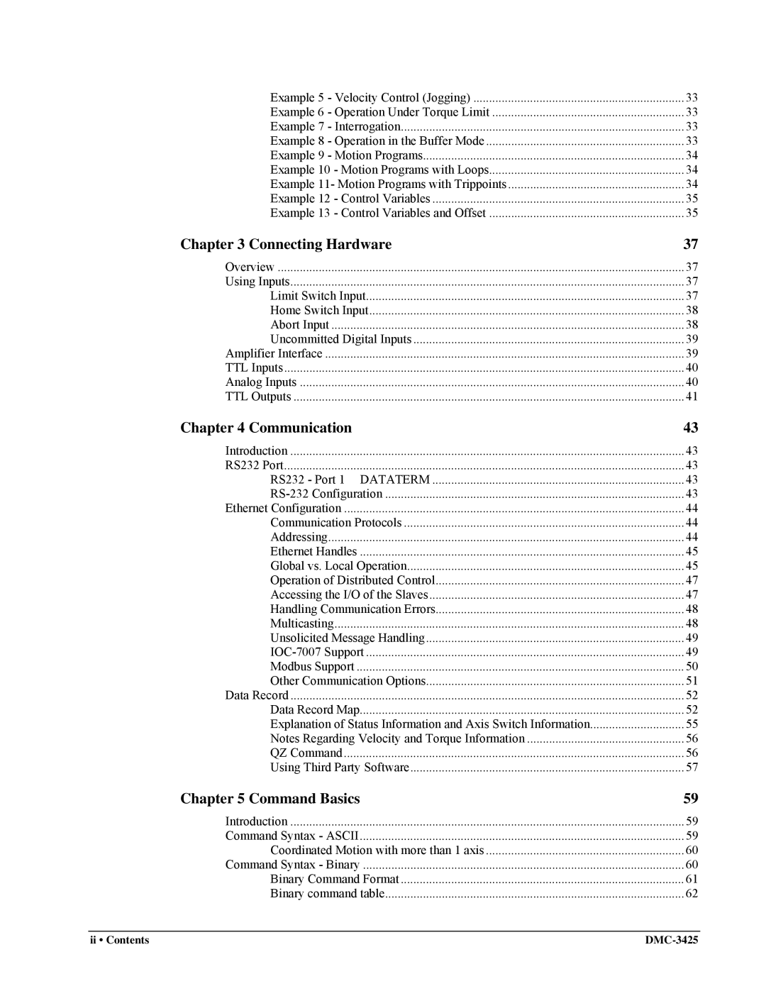 Galil DMC-3425 user manual Connecting Hardware 