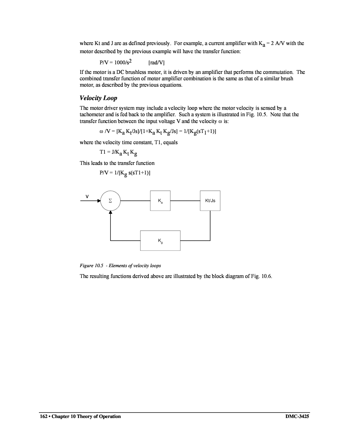 Galil DMC-3425 user manual Velocity Loop 