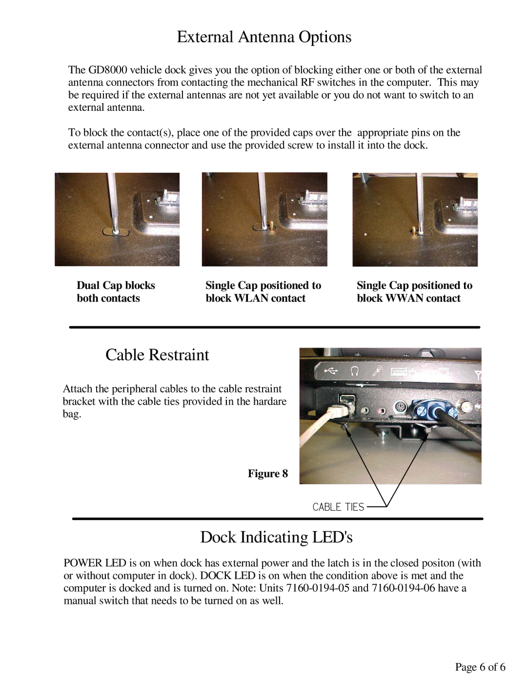 Gamber Johnson GD8000 installation instructions External Antenna Options 