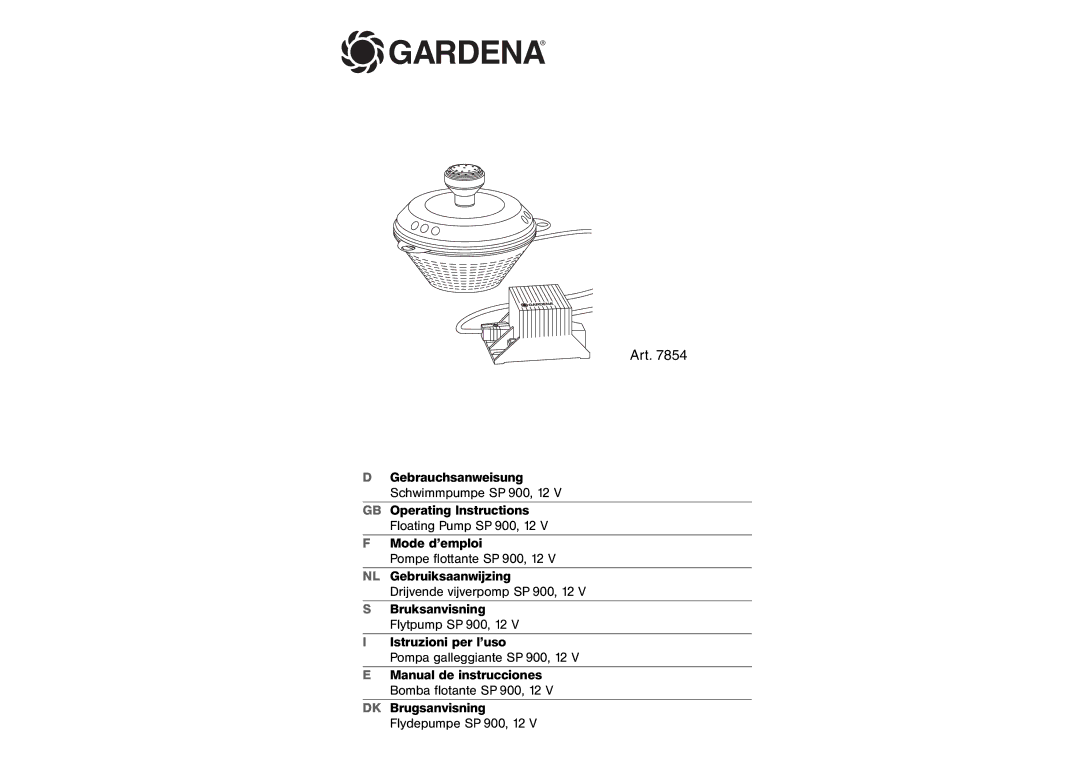 Gardena SP 900, 12 V manual Gardena 