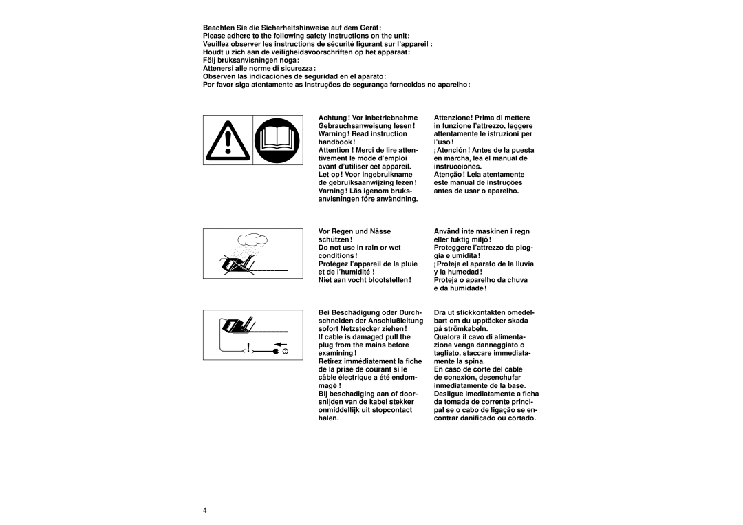 Gardena 400/54S operating instructions Beachten Sie die Sicherheitshinweise auf dem Gerä t 