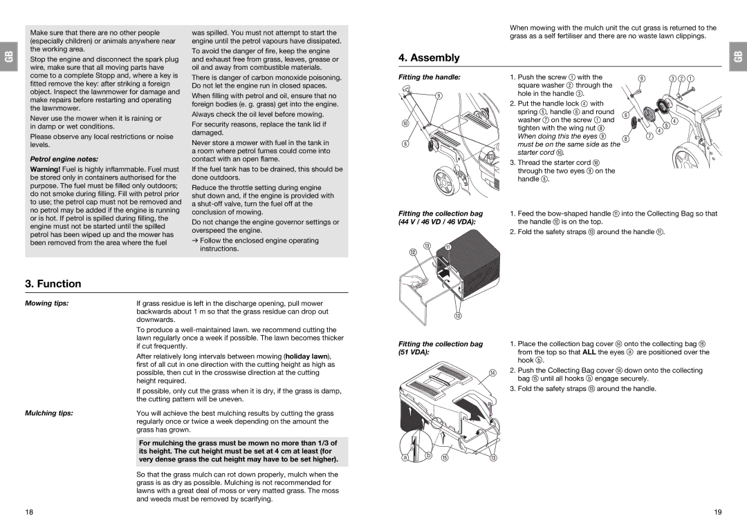 Gardena 4044, 4047, 4046, 4061 manual Function 