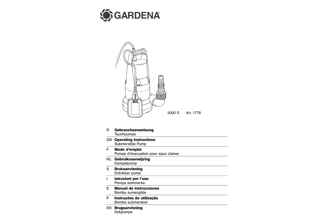 Gardena 5000 S manual Gardena 