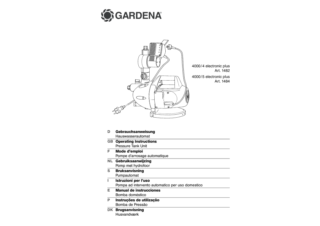 Gardena Art.1482 operating instructions Gardena 