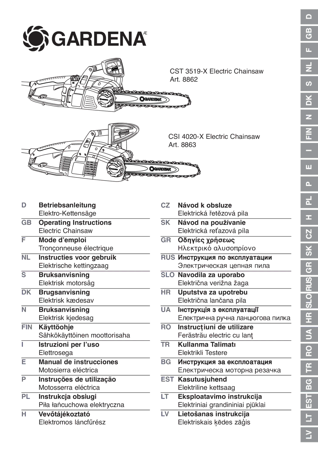 Gardena CSI4020-X, CST3519-X manual Gardenaæ 