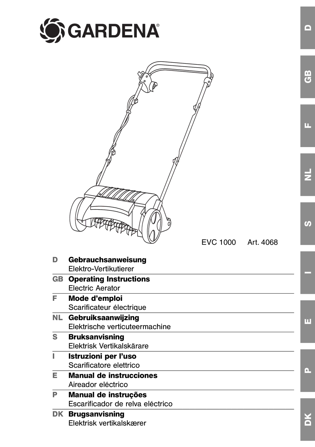 Gardena EVC1000 operating instructions Gardena 