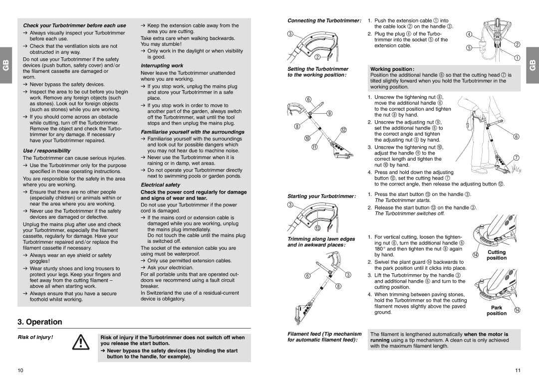 Gardena Lawn Mower manual Operation 