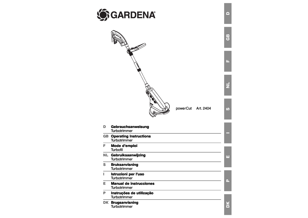 Gardena Lawn Mower manual D Gb F Nl S I E P Dk, powerCut Art, Gardena, Turbotrimmer 