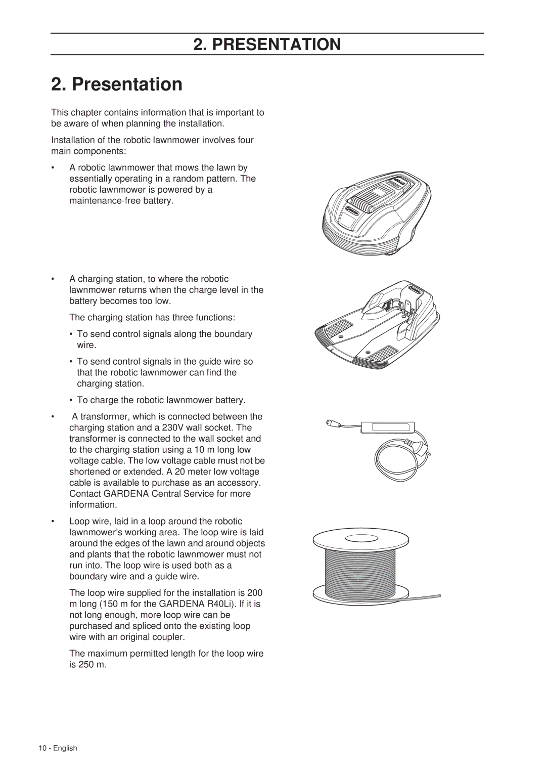 Gardena R40Li, R70Li installation manual Presentation 