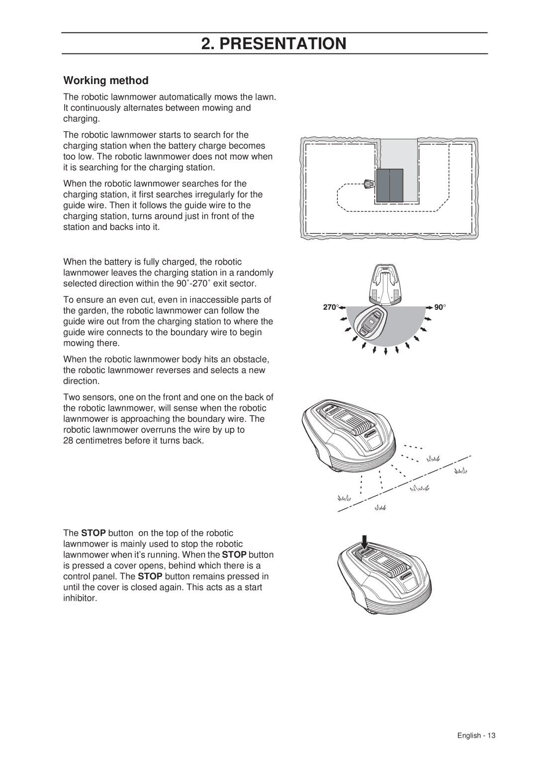 Gardena R70Li, R40Li installation manual Working method 