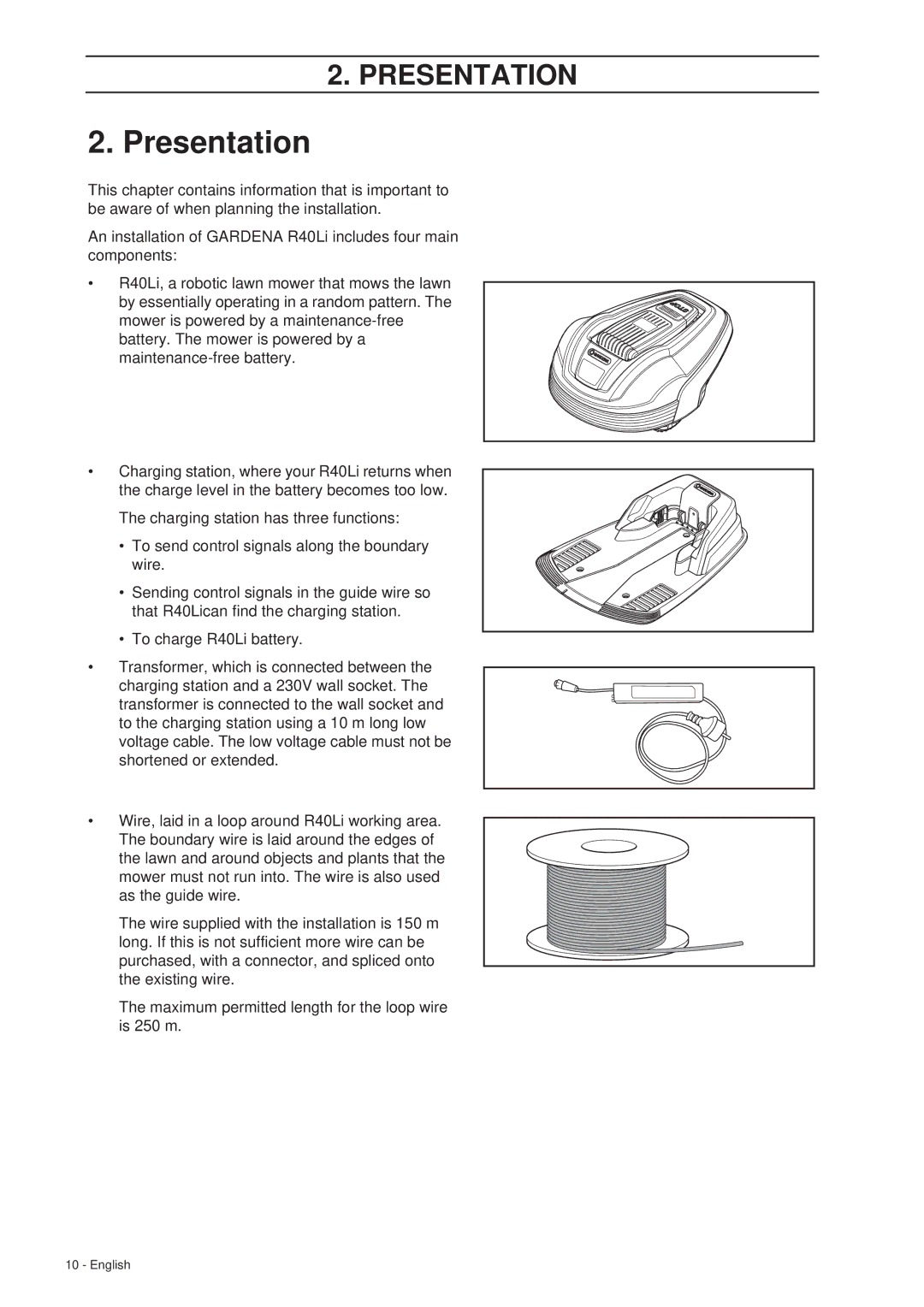 Gardena R40Li manual Presentation 