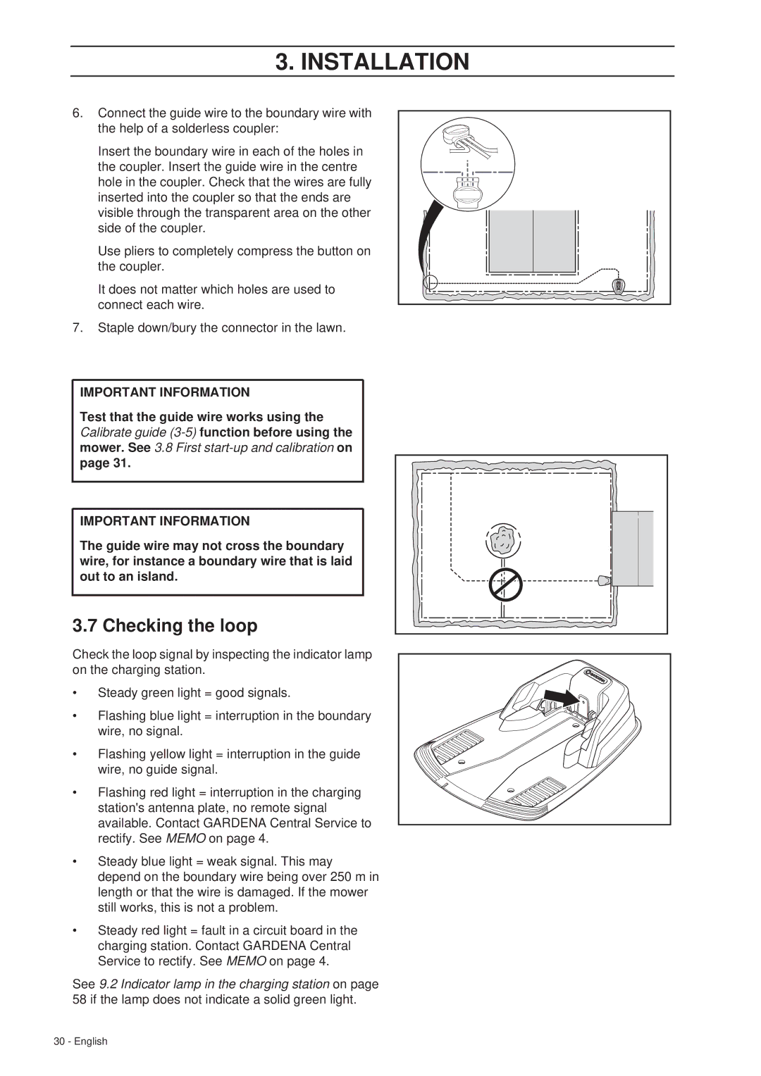 Gardena R40Li manual Checking the loop 