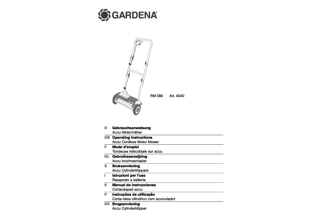 Gardena RM 380 manual Gardena 