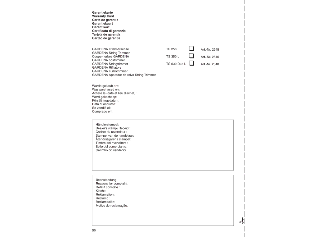 Gardena TS 530 Duo L, TS 350 L operating instructions 