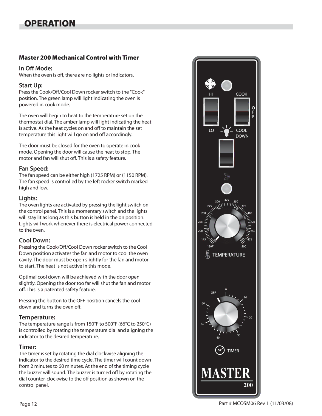 Garland 200 service manual Operation 