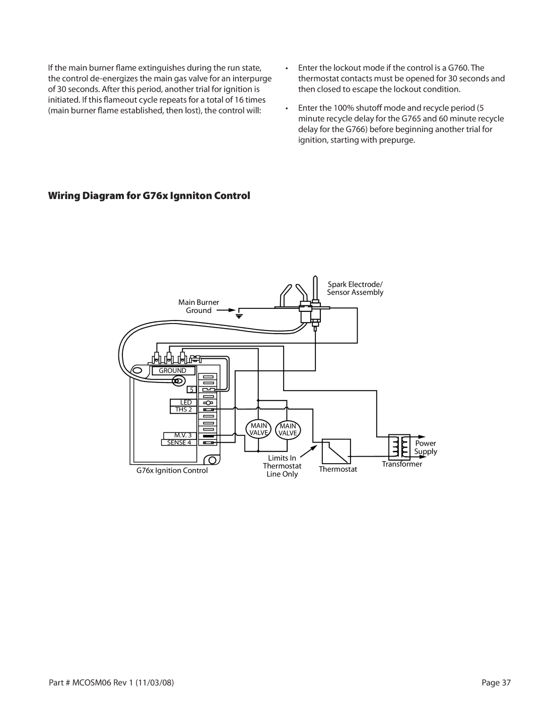 Garland 200 service manual Wiring Diagram for G76x Ignniton Control 