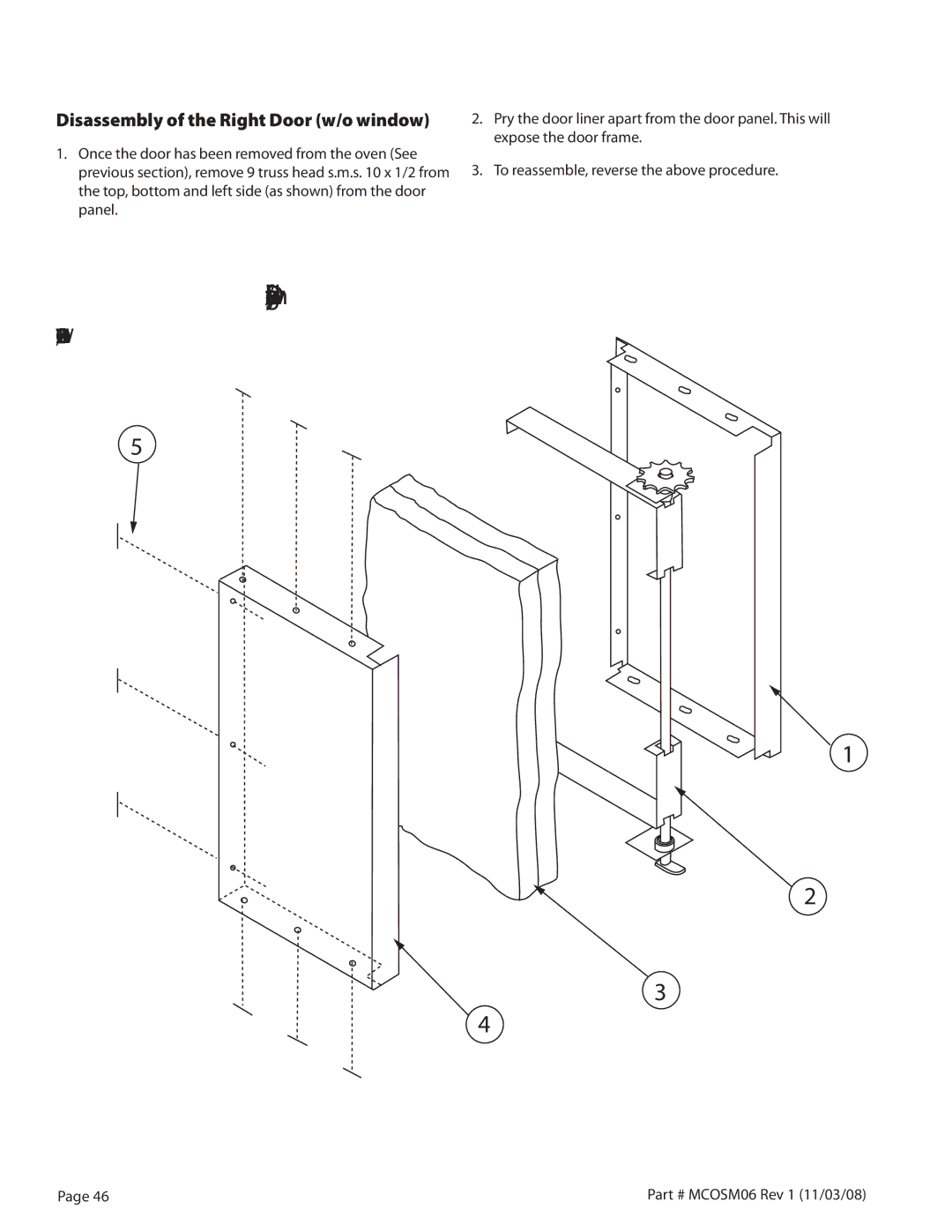 Garland 200 service manual Disassembly of the Right Door w/o window 