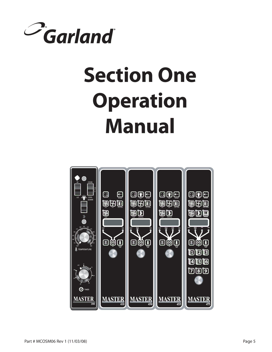 Garland 200 service manual Section One Operation Manual 