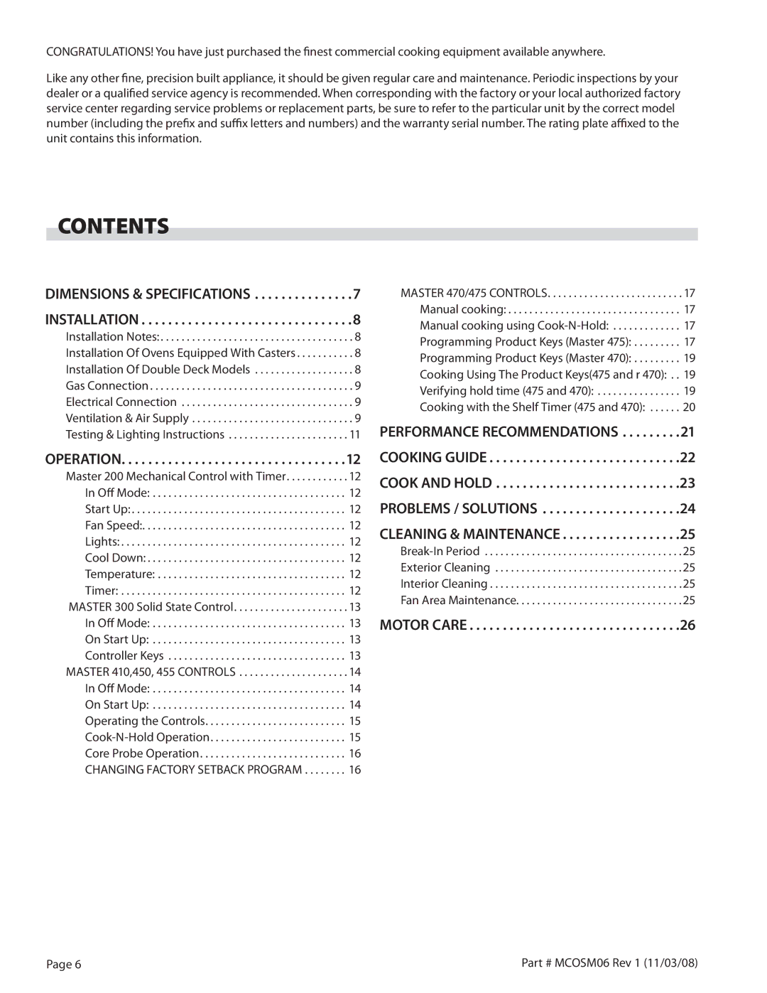 Garland 200 service manual Contents 