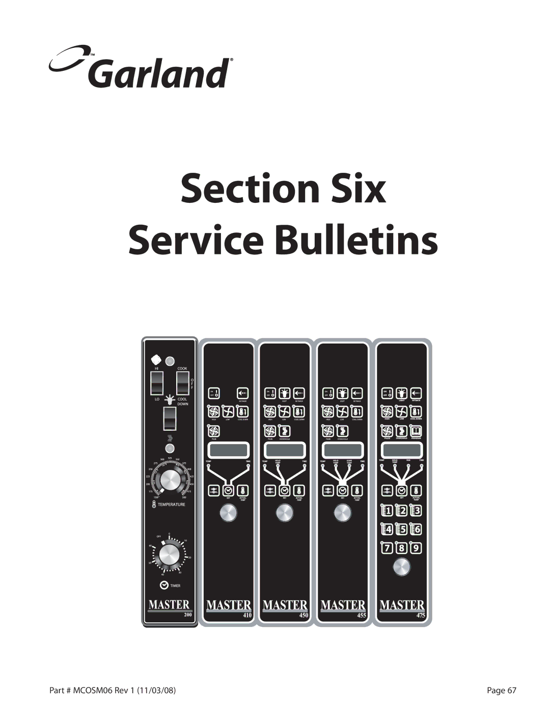 Garland 200 service manual Section Six Service Bulletins 