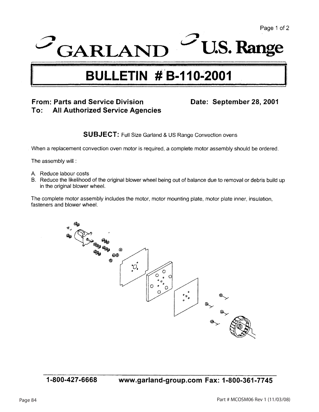 Garland 200 service manual MCOSM06 Rev 1 11/03/08 