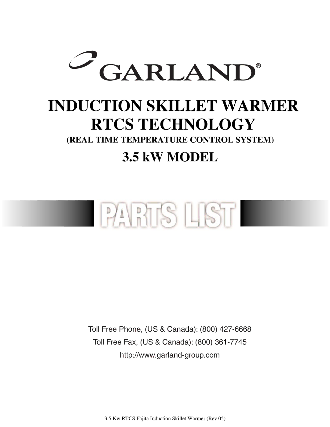 Garland 3.5 KW manual Induction Skillet Warmer Rtcs Technology 