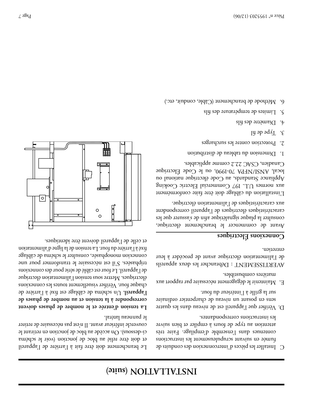 Garland Convection Microwave Oven Suite Installation, Lﬁ de Type, Électrique, branchement le commencer de Avant 