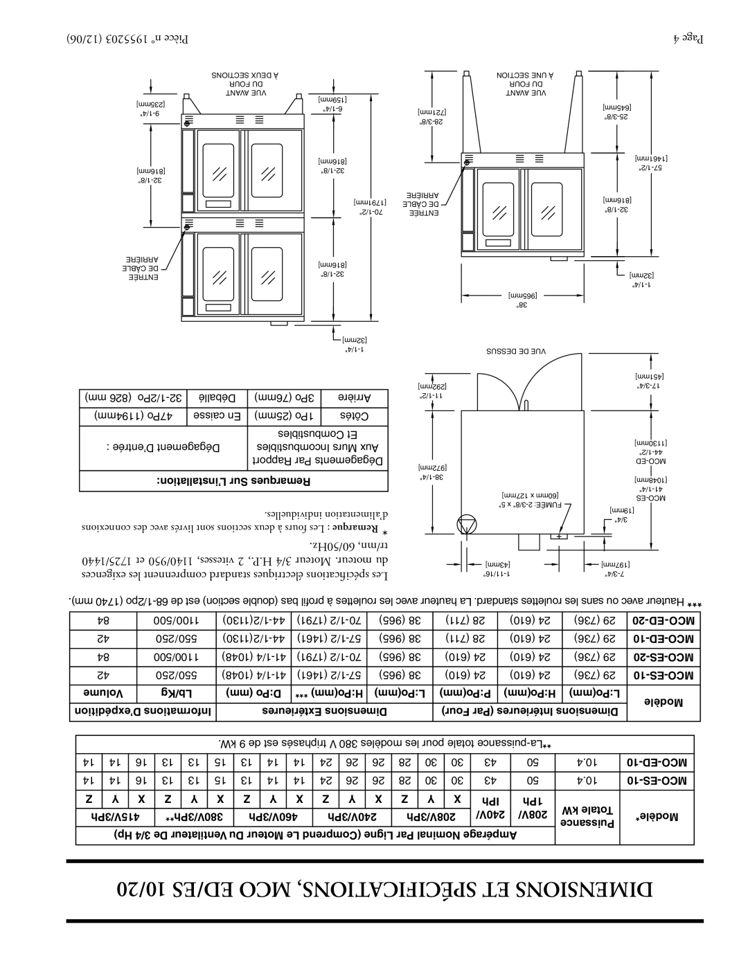 Garland Convection Microwave Oven installation instructions 1791 1/2-70 965 711 610 736 