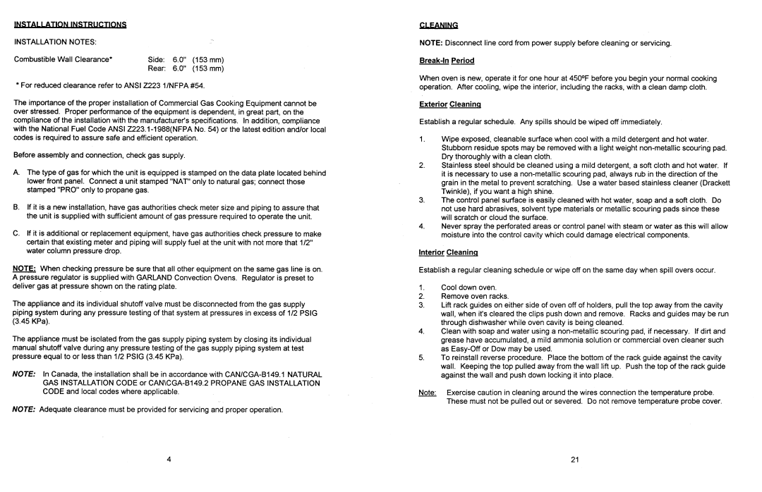 Garland ECO-G-10-M, ECO-G-10-E manual 