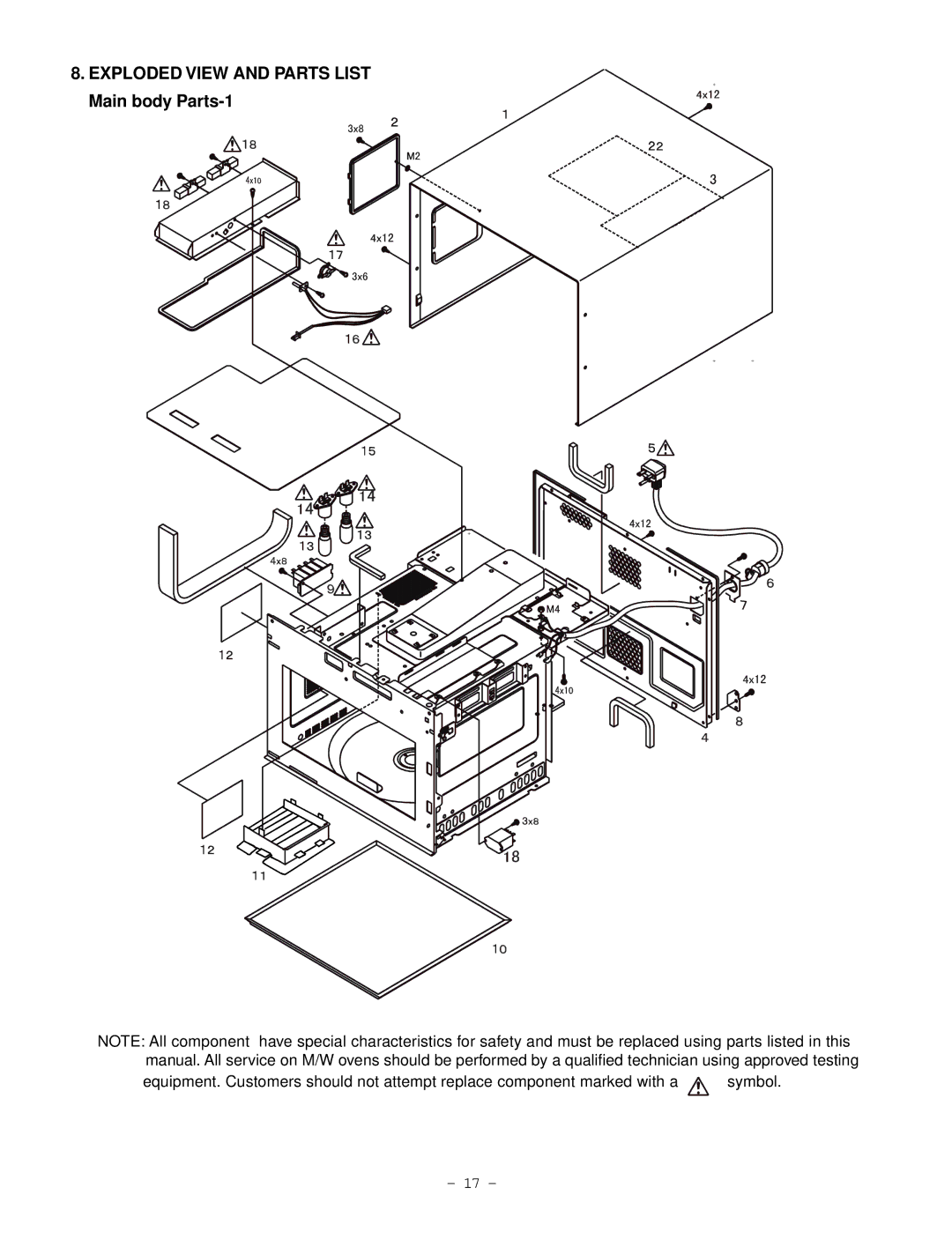 Garland EM-C180 service manual Exploded View and Parts List, Main body Parts-1 