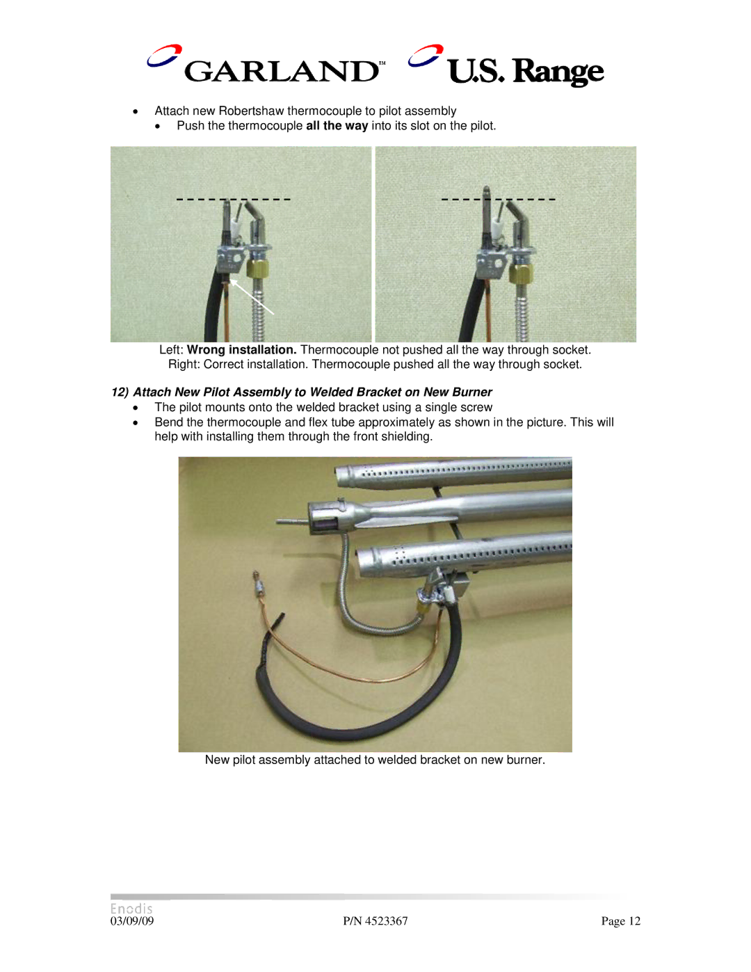 Garland H280 manual Attach New Pilot Assembly to Welded Bracket on New Burner 