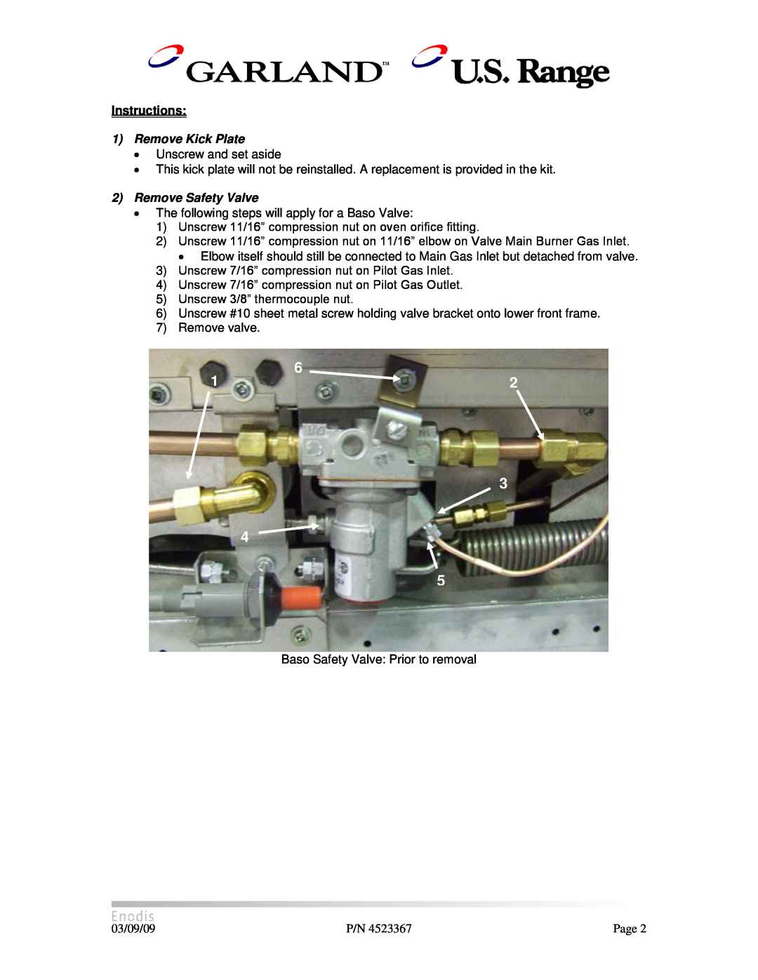 Garland H280 manual Instructions, Remove Kick Plate, Remove Safety Valve 