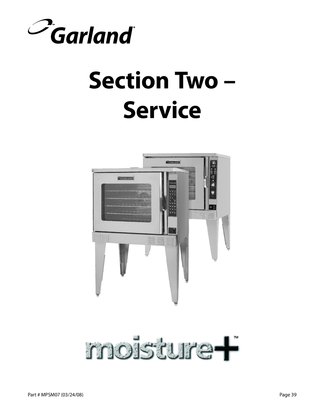 Garland MP-GS, MP-GD-10-S service manual Section Two Service 