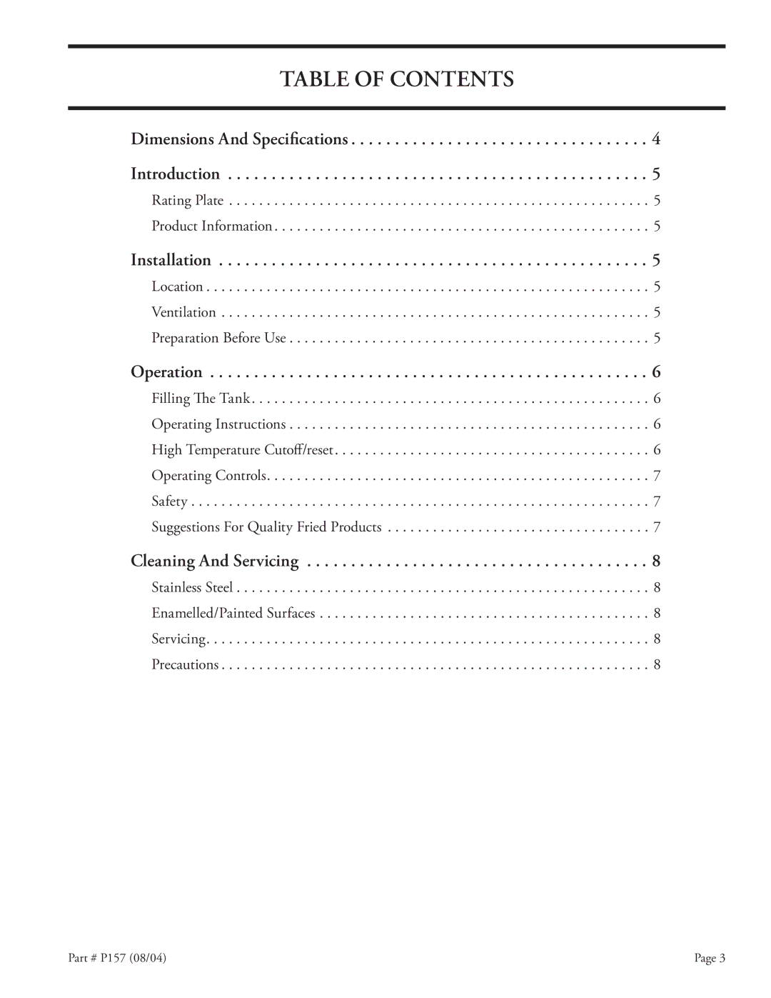 Garland S18-F installation instructions Table of Contents 