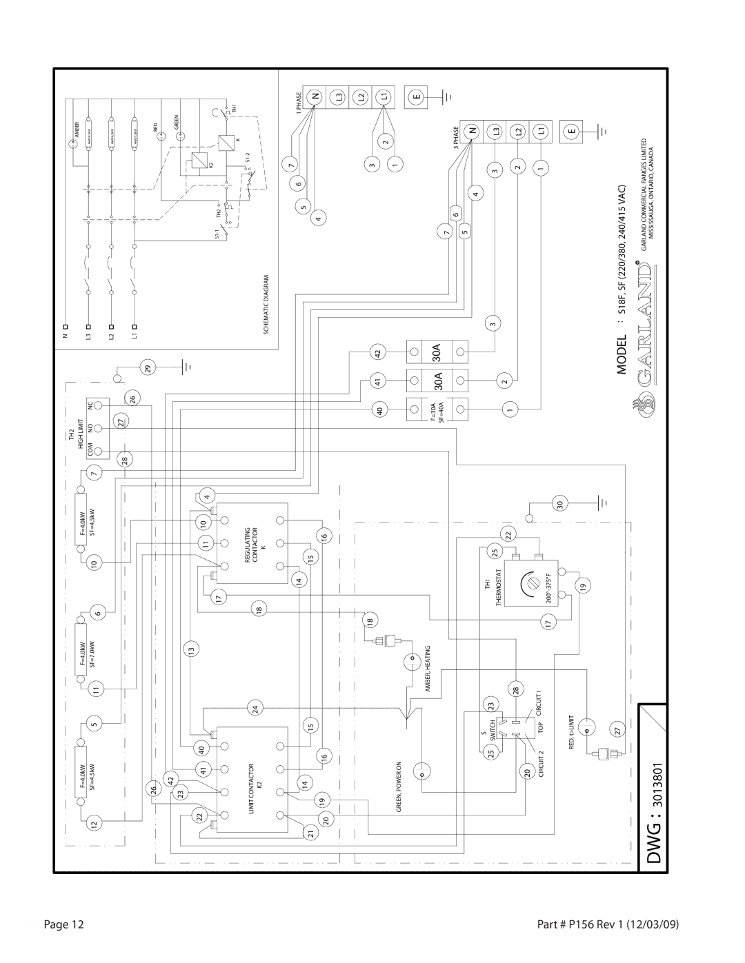 Garland S18-FS installation instructions 3013801 