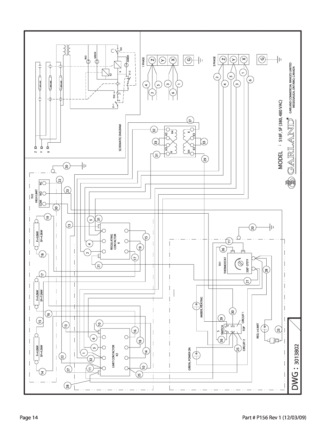 Garland S18-FS installation instructions Model, 12/03/09, 3013802 
